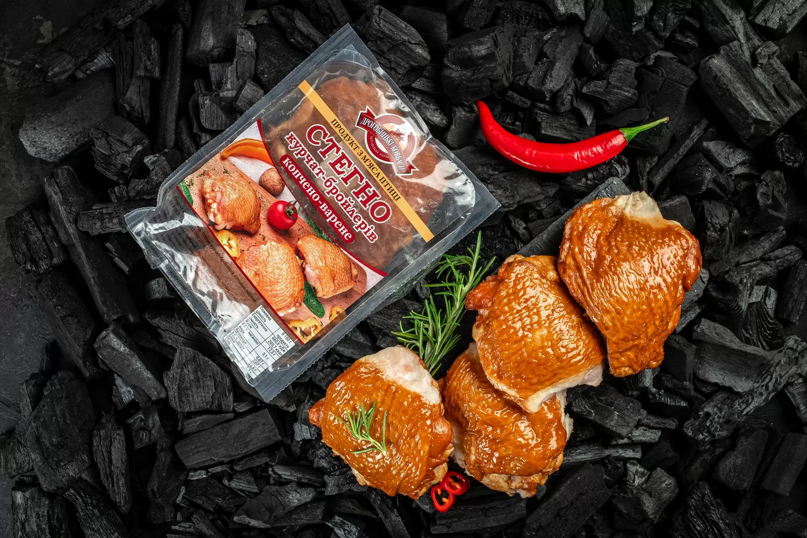 Стегно курчат-бройлерів копчено-варене